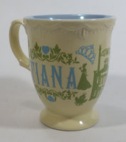 Disney Princess Tiana Ceramic Elegantly Designed Light Yellow and Blue Tea Cup Coffee Mug Collectible