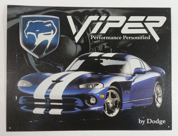 2000 Daimler Chrysler Dodge Viper Performance Personified Tin Metal Sign 12 3/8" x 16 3/8"