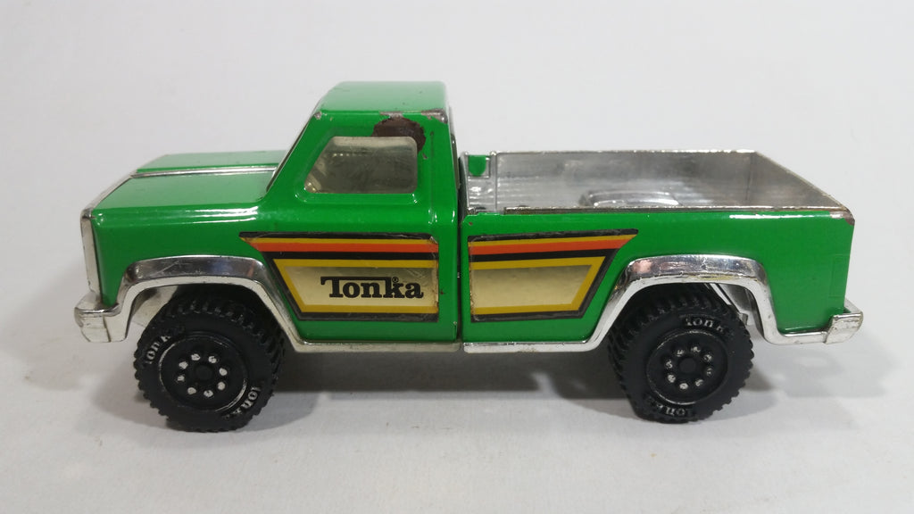 Vintage Tonka Pickup Truck Bright Green and Chrome Pressed Steel Toy C ...