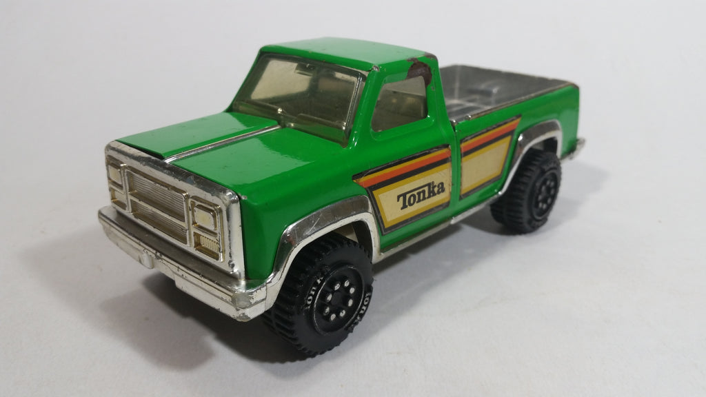 Vintage Tonka Pickup Truck Bright Green and Chrome Pressed Steel Toy C ...