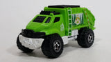 2012 Matchbox City Garbage Grinder Truck Lime Green Die Cast Toy Car Vehicle