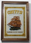 Vintage Cutty 12 Cutty Sark's 12 Year Old Blended Scots Whisky Wood Framed Pub Lounge Bar Advertising Mirror 9" x 13"
