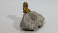 Gibraltar 5 Pence Monkey Macaque Sitting on Rock with Coin Decorative Figure Souvenir Travel Collectibles