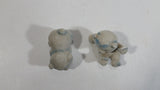 Set of 2 Cute Little White and blue Polar Bear Cubs Animal Figures