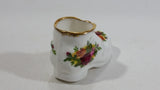 Vintage 1960s Royal Albert Old Country Roses Shoe Boot Shaped Bone China Toothpick Holder