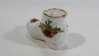 Vintage 1960s Royal Albert Old Country Roses Shoe Boot Shaped Bone China Toothpick Holder
