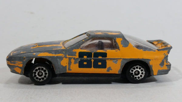 Rare Vintage Zee Toys Dyna Wheels Mazda Rx-7 Turbo #88 D90 Orange Mustard Yellow Die Cast Toy Race Car Vehicle
