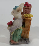 Cute Bunny Rabbit Fruit and Vegetable Fresh Produce Market Marketplace Stand Resin Decorative Ornament