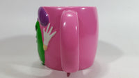 2003 Effem The Jelly Bean Factory M & M's Chocolate Candy Coated Snacks Hand Painted Pink Ceramic Coffee Mug with Green Character
