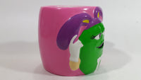 2003 Effem The Jelly Bean Factory M & M's Chocolate Candy Coated Snacks Hand Painted Pink Ceramic Coffee Mug with Green Character