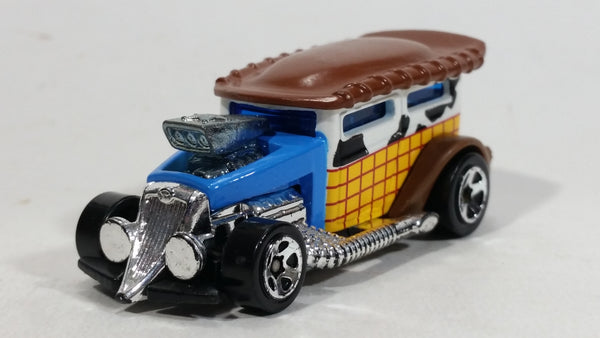 2010 Hot Wheels Disney Pixar Toy Story 3 Woody Wagon Blue Yellow White Die Cast Toy Character Car Vehicle