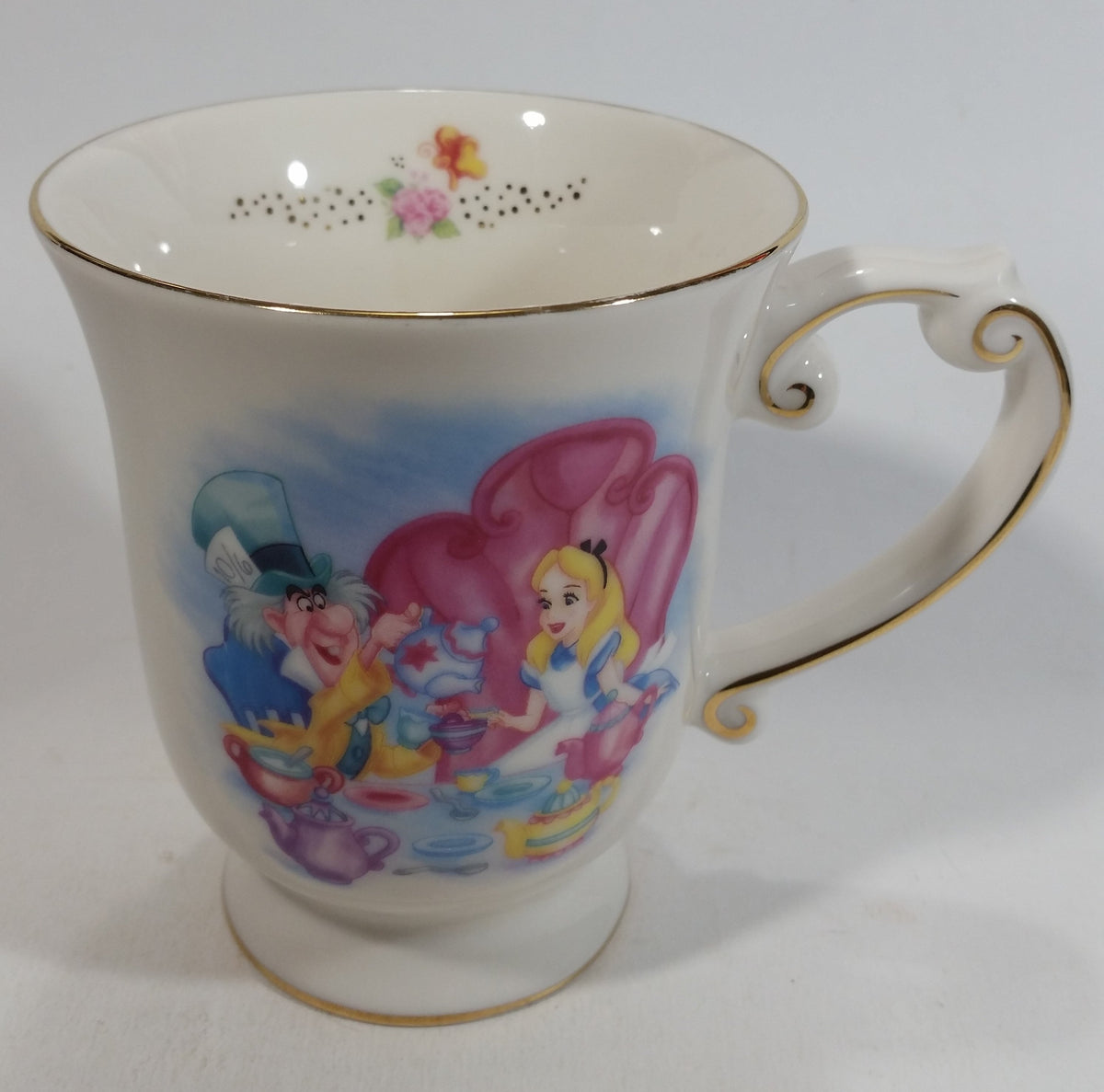 Disney Parks Alice In Wonderland Ceramic Elegantly Designed White Tea ...