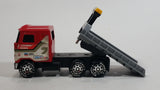 Vintage 1980 Buddy L Mack Semi Good Year #7 Flatbed Tow Truck Red and Grey Pressed Steel and Plastic Toy Car Wrecking Salvage Vehicle - Macau