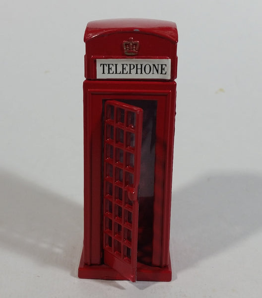 London Royal Telephone Phone Booth with Opening Door Red 3 3/4" Tall Die Cast Toy Collectible - TC 8689