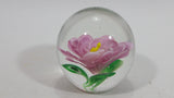 Very Pretty Edinburgh Pink Flower Spherical Art Glass Paperweight