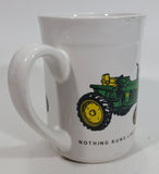 Gibson John Deere Tractors "Nothing Runs Like A Deere" 4 3/4" White Ceramic Coffee Mug Farming Collectible