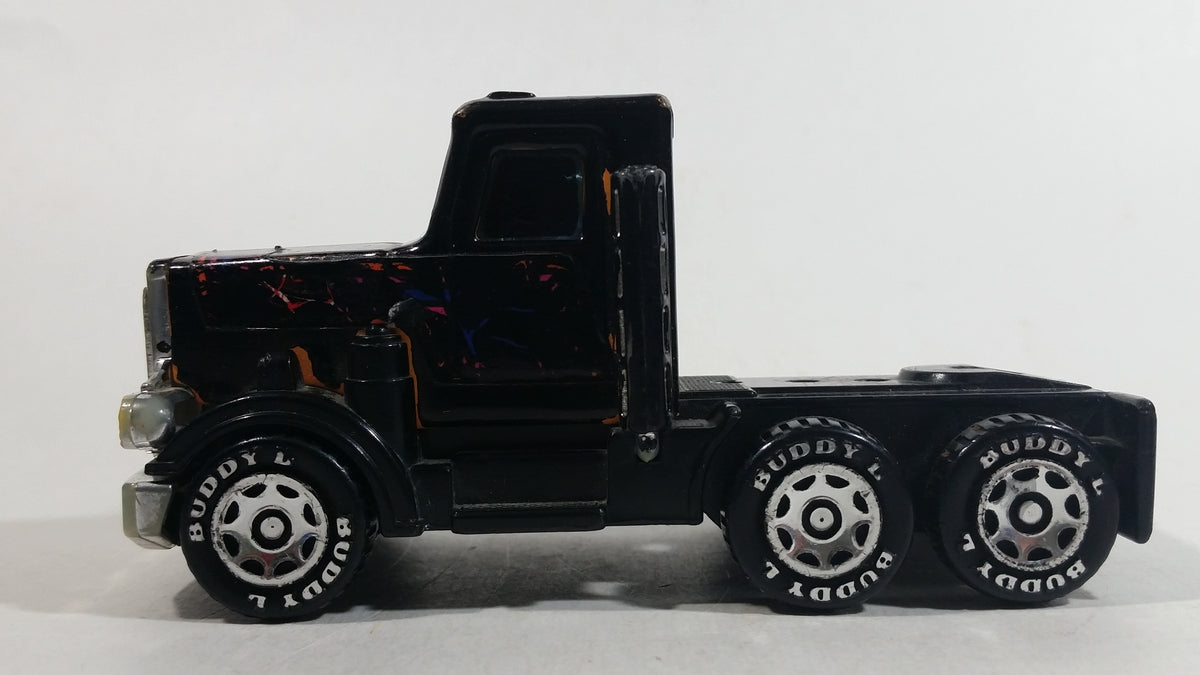 Vintage 1980 Buddy L Peterbilt Semi Truck Tractor Rig Black Pressed St ...