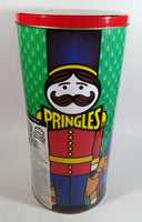 1999 Pringles Chips 14" Tall Nutcracker Christmas Theme Large Tin Canister Food Collectible