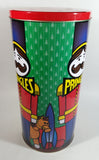 1999 Pringles Chips 14" Tall Nutcracker Christmas Theme Large Tin Canister Food Collectible