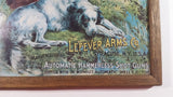 Lefever Arms Co. Manufacturers of Automatic Hammerless Shot Guns Wood Framed Paper Advertisement - Syracuse, N.Y., U.S.A.