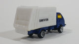Unknown Brand Sanitation Garbage Dump Truck Blue White Die Cast Toy Car Vehicle