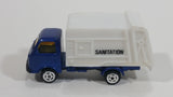 Unknown Brand Sanitation Garbage Dump Truck Blue White Die Cast Toy Car Vehicle
