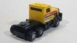 Vintage 1985 Buddy L Construction Semi Truck Tractor Rig Yellow Pressed Steel and Plastic Toy Car Vehicle