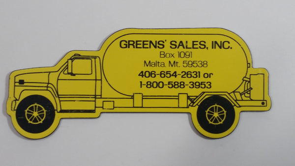 Greens' Sales, Inc. Malta, Montana Propane Truck Shaped Yellow Fridge Magnet