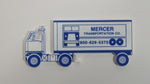 Mercer Transportation Co. Semi Truck White and Blue Fridge Magnet Promotional Item