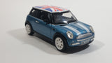 Sunnyside Superior SS 2001 Mini Cooper 1/24 Scale #6711 Blue Union Jack Flag Die Cast Friction Motorized Pullback Toy Car Vehicle with Opening Hood and Doors