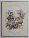Vintage Holly Hobbie "Happy is the Home That Welcomes a Friend" 5 7/8" x 7 1/2" Wall Plaque or Shelf Plaque