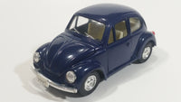 Rare Volkswagen Beetle Dark Blue 1/43 Scale Pull Back Motorized Friction Toy Car Vehicle with Opening Hood and Doors