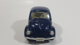 Rare Volkswagen Beetle Dark Blue 1/43 Scale Pull Back Motorized Friction Toy Car Vehicle with Opening Hood and Doors