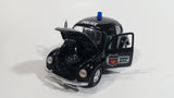 Sunnyside Superior Volkswagen Beetle Bug Police Highway Patrol SS5702 Black 1/43 Scale Pull Back Motorized Friction Toy Car Vehicle with Opening Hood and Doors