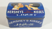 1999 Vintage Style Hershey's Kisses Milk Chocolate Snacks "A Kiss For You" Boy and Girl Blue Metal Tin Hinged Container