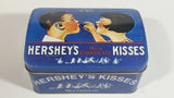 1999 Vintage Style Hershey's Kisses Milk Chocolate Snacks "A Kiss For You" Boy and Girl Blue Metal Tin Hinged Container