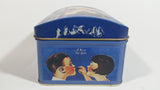 1999 Vintage Style Hershey's Kisses Milk Chocolate Snacks "A Kiss For You" Boy and Girl Blue Metal Tin Hinged Container