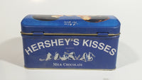 1999 Vintage Style Hershey's Kisses Milk Chocolate Snacks "A Kiss For You" Boy and Girl Blue Metal Tin Hinged Container