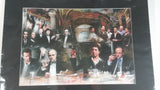 Gangster Collage of Television Movie Film Mob Mafia Bosses Signed Color Illustration 16" x 20" - Godfather Scarface The Sopranos - Signed by Artist