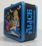 Disney Alice In Wonderland "Back" "That Way" Blue and Black Tin Metal Lunch Box