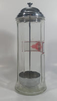 Tablecraft Coca-Cola Glass and Metal 11" Tall Straw Holder Beverage Collectible