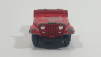 Vintage 1980s Yatming Jeep CJ7 Sky Red No. 1608 Die Cast Toy Car Vehicle (Missing Windshield)
