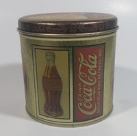 Coca-Cola Coke Soda Pop Small Round Vintage Reproduction Tin Container Beverage Collectible