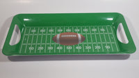 Gridiron Nation Green Football Field Themed Melamine Plastic Appetizer Serving Tray with Handles