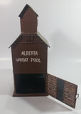 Alberta Wheat Pool Glass and Tin Metal Painted Brown Grain Elevator Candle Holder Western Canada Prairie Town Collectible