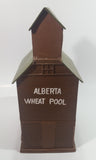 Alberta Wheat Pool Glass and Tin Metal Painted Brown Grain Elevator Candle Holder Western Canada Prairie Town Collectible