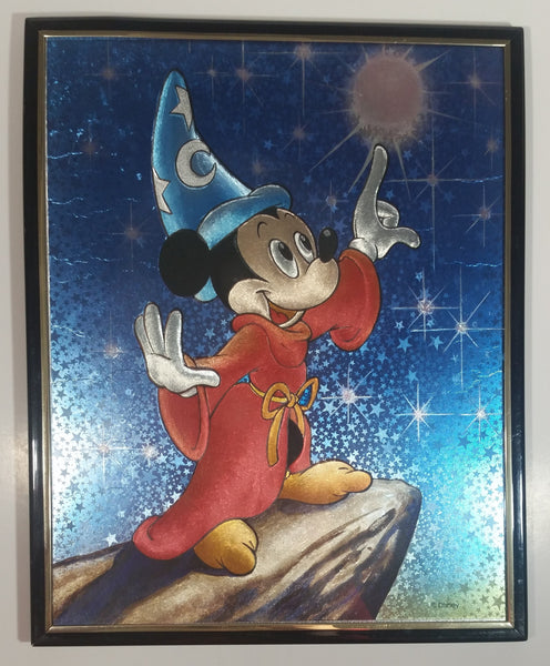 Magic Effects Disney Fantasia Wizard Mickey Mouse Touching The Moon Framed Art Print Picture Cartoon Character Collectible
