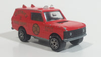 1980s Majorette Range Rover Fire Dept. District 3 Red No. 246 1/60 Scale Die Cast Toy Car Emergency Vehicle w/ Hitch