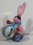 1997 Energizer Bunny Small Pink Beanie Plush Stuffed Animal Toy Battery Collectible