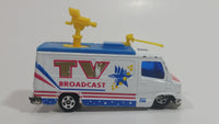 RealToy Matchbox Casting TV News Truck White TV Broadcast Die Cast Toy Car Vehicle